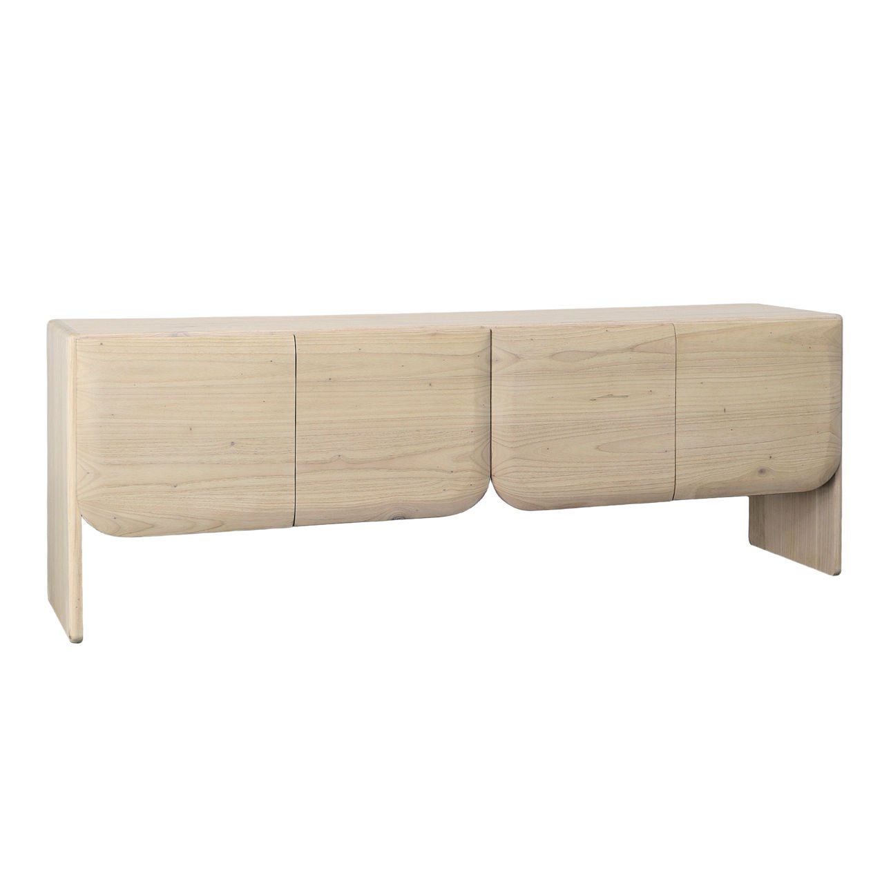 Bleached Natural Mindi and Bayor Wood Sideboard 78.5 in Wide