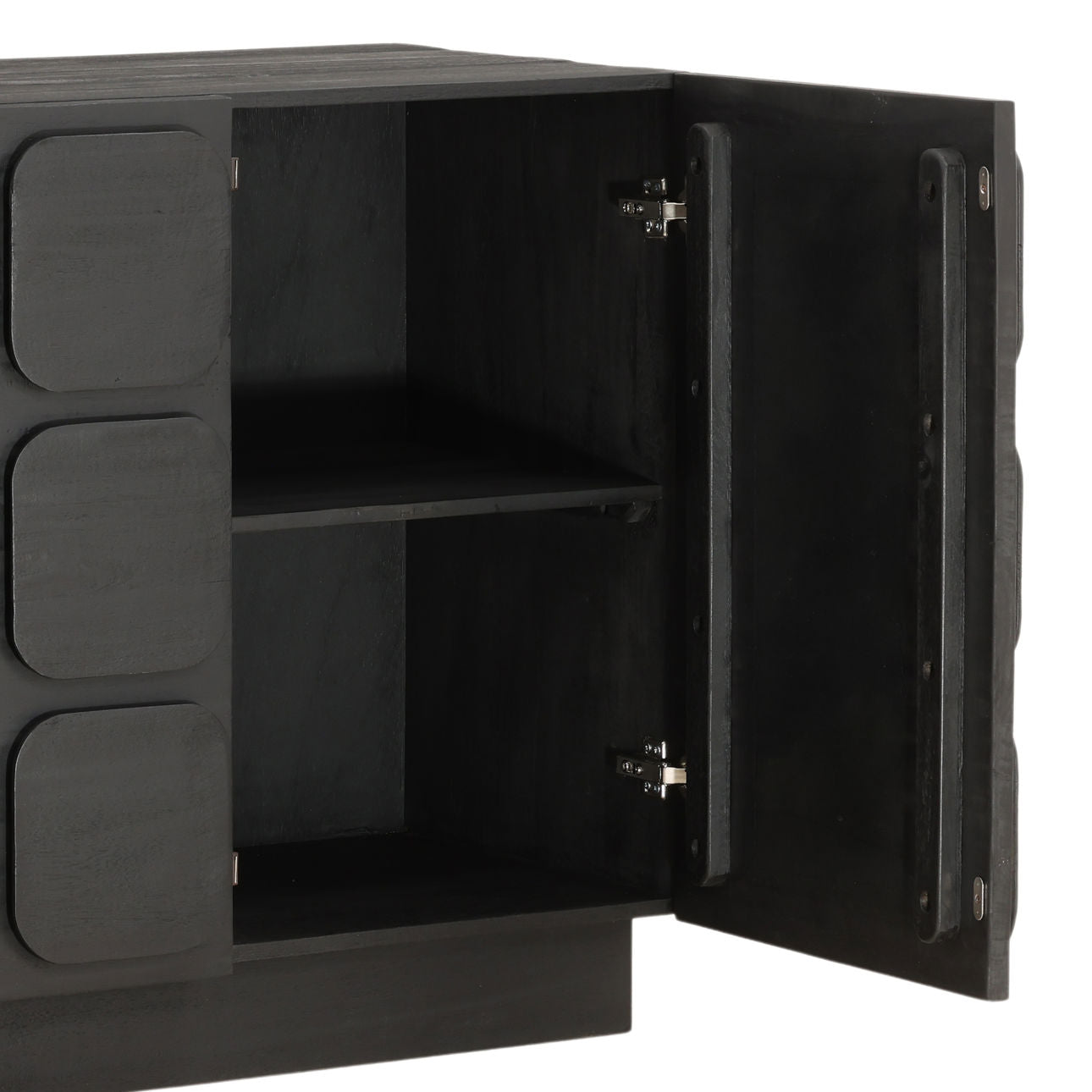Black Mixed Exotic Wood Sideboard 36.5 in Wide