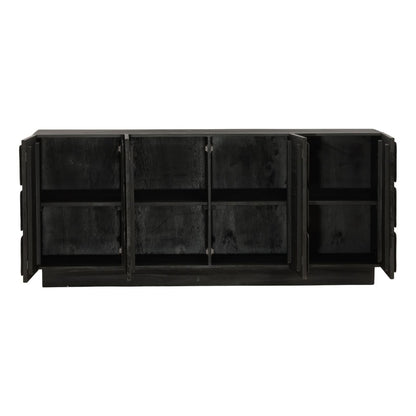 Black Mixed Exotic Wood Sideboard 36.5 in Wide