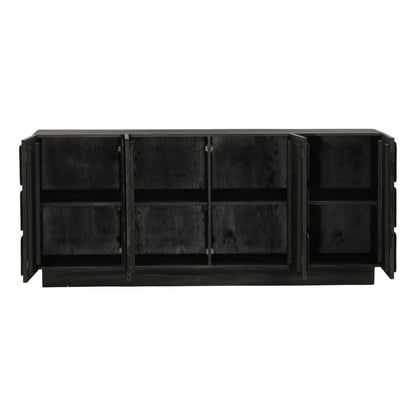Black Mixed Exotic Wood Sideboard 36.5 in Wide