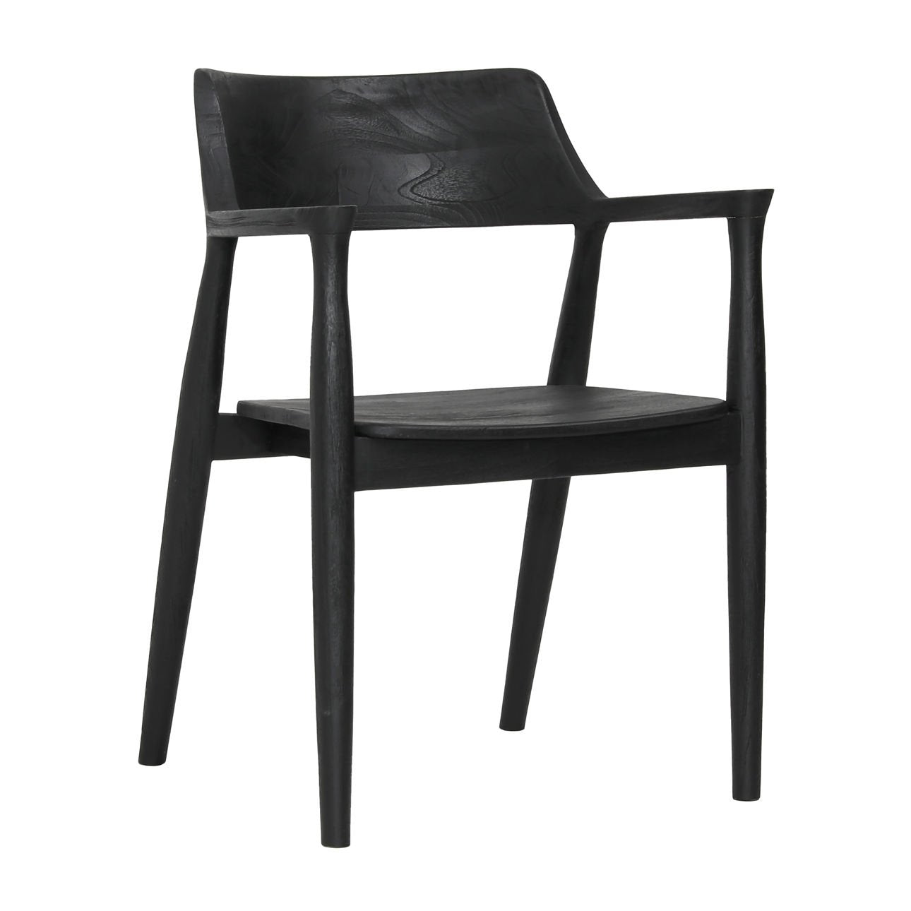 Black Teak Wood Chair 23 in Wide