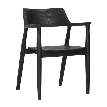 Black Teak Wood Chair 23 in Wide