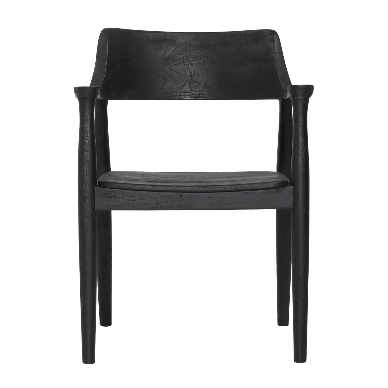 Black Teak Wood Chair 23 in Wide