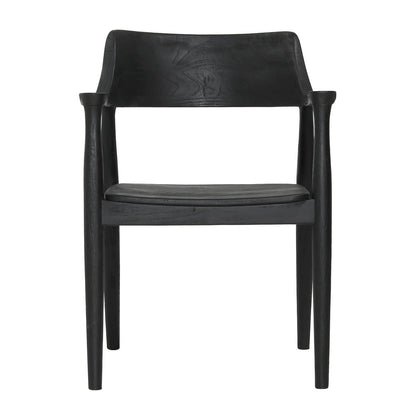 Black Teak Wood Chair 23 in Wide