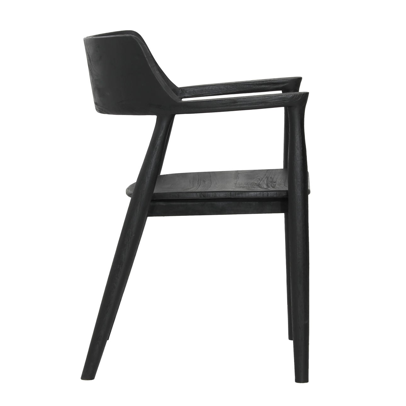 Black Teak Wood Chair 23 in Wide
