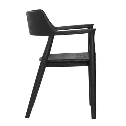 Black Teak Wood Chair 23 in Wide