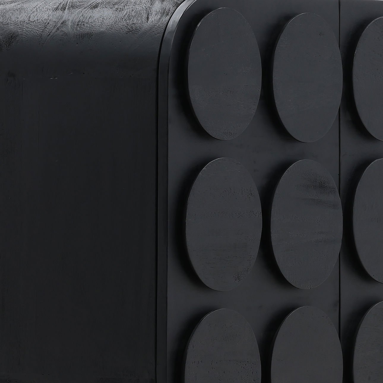 Black Mindi Wood Sideboard 72 in Wide