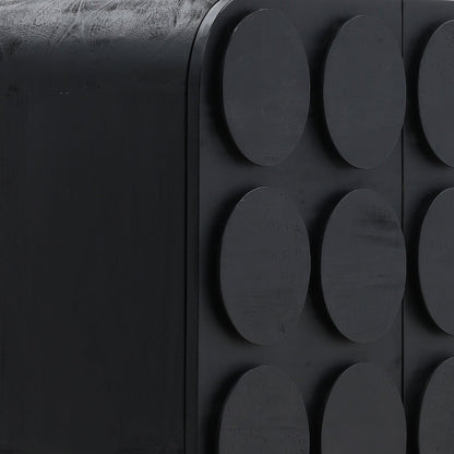 Black Mindi Wood Sideboard 72 in Wide
