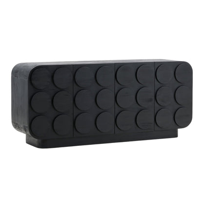 Black Mindi Wood Sideboard 72 in Wide