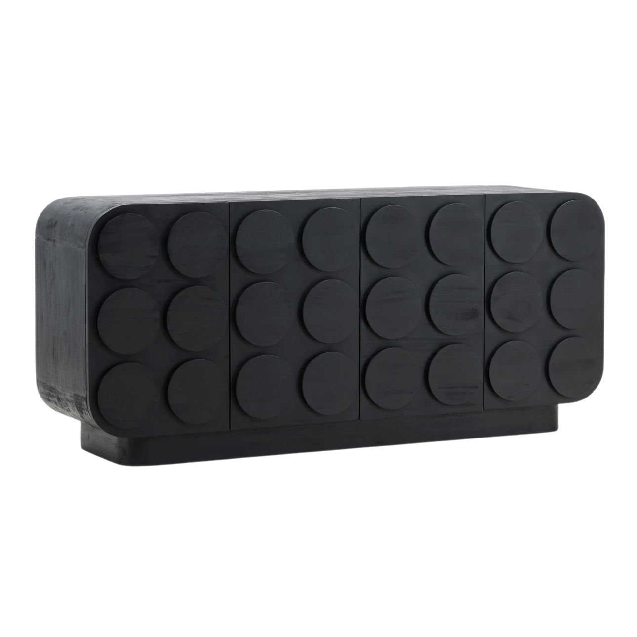 Black Mindi Wood Sideboard 72 in Wide