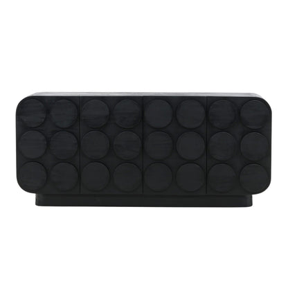 Black Mindi Wood Sideboard 72 in Wide