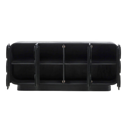 Black Mindi Wood Sideboard 72 in Wide