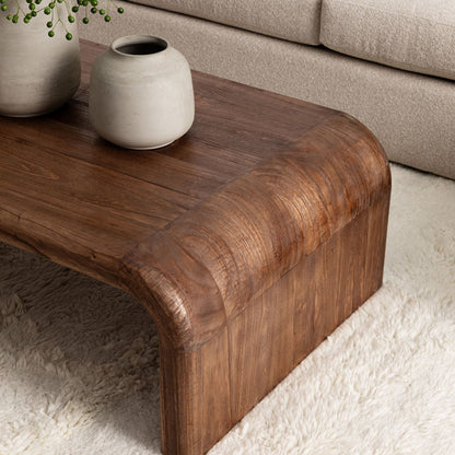 Medium Brown Mindi Wood Table 55 in Wide