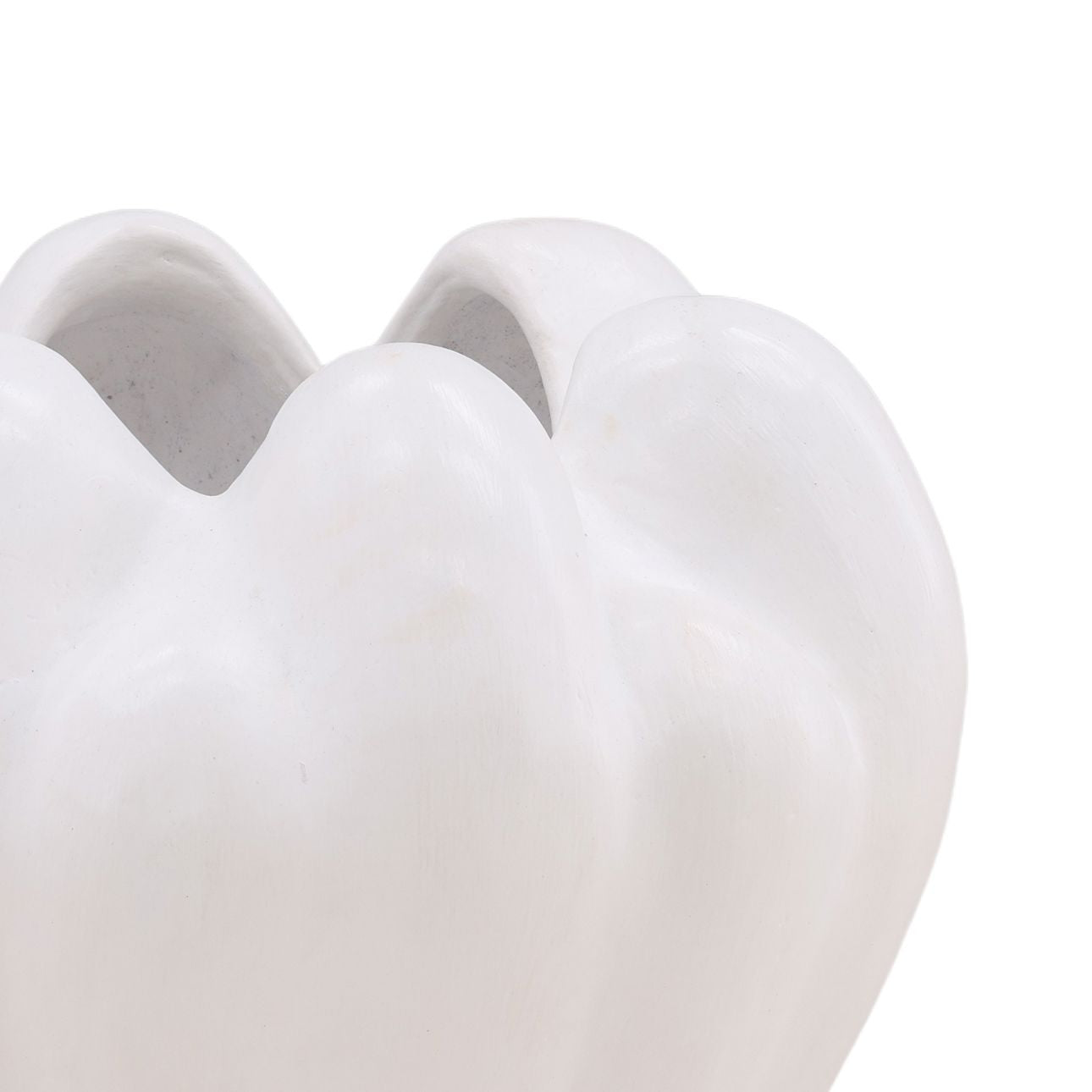 White Terracotta Vase 15.5 in Wide