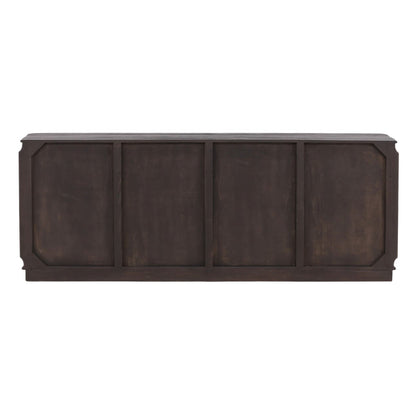 Dark Brown Mindi Wood Sideboard 79 in Wide