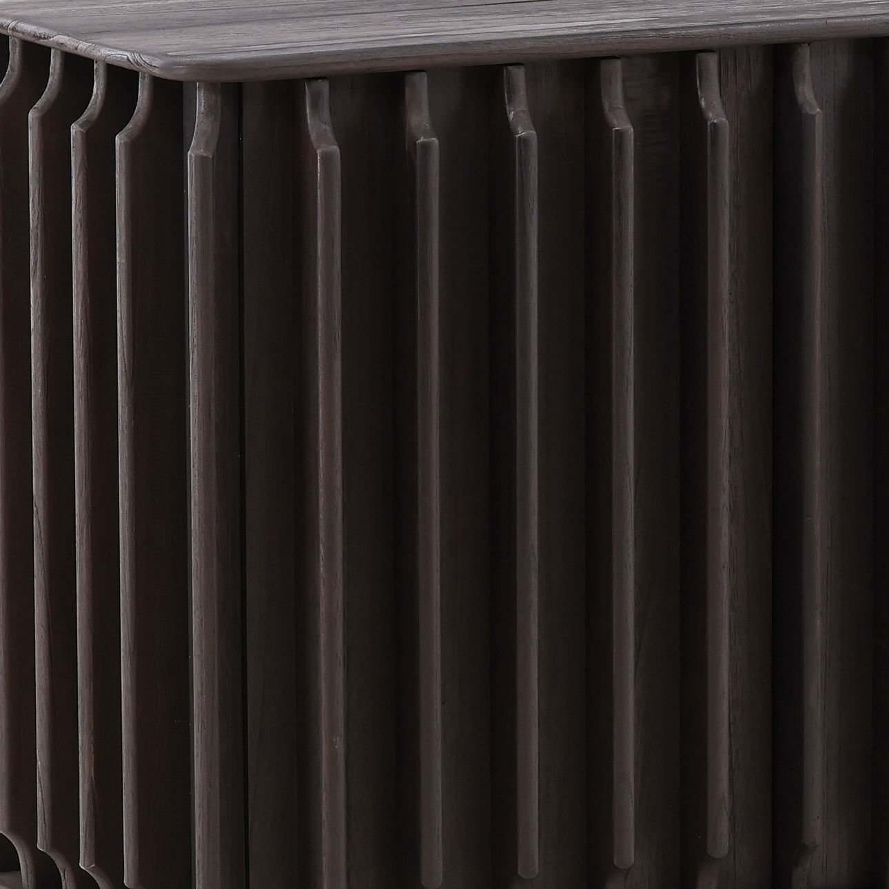 Dark Brown Mindi Wood Sideboard 79 in Wide