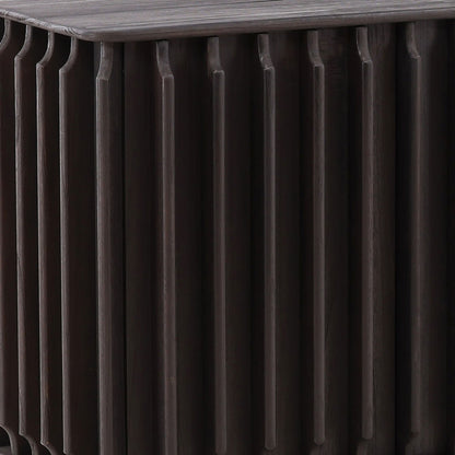 Dark Brown Mindi Wood Sideboard 79 in Wide
