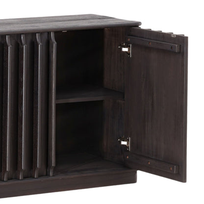 Dark Brown Mindi Wood Sideboard 79 in Wide