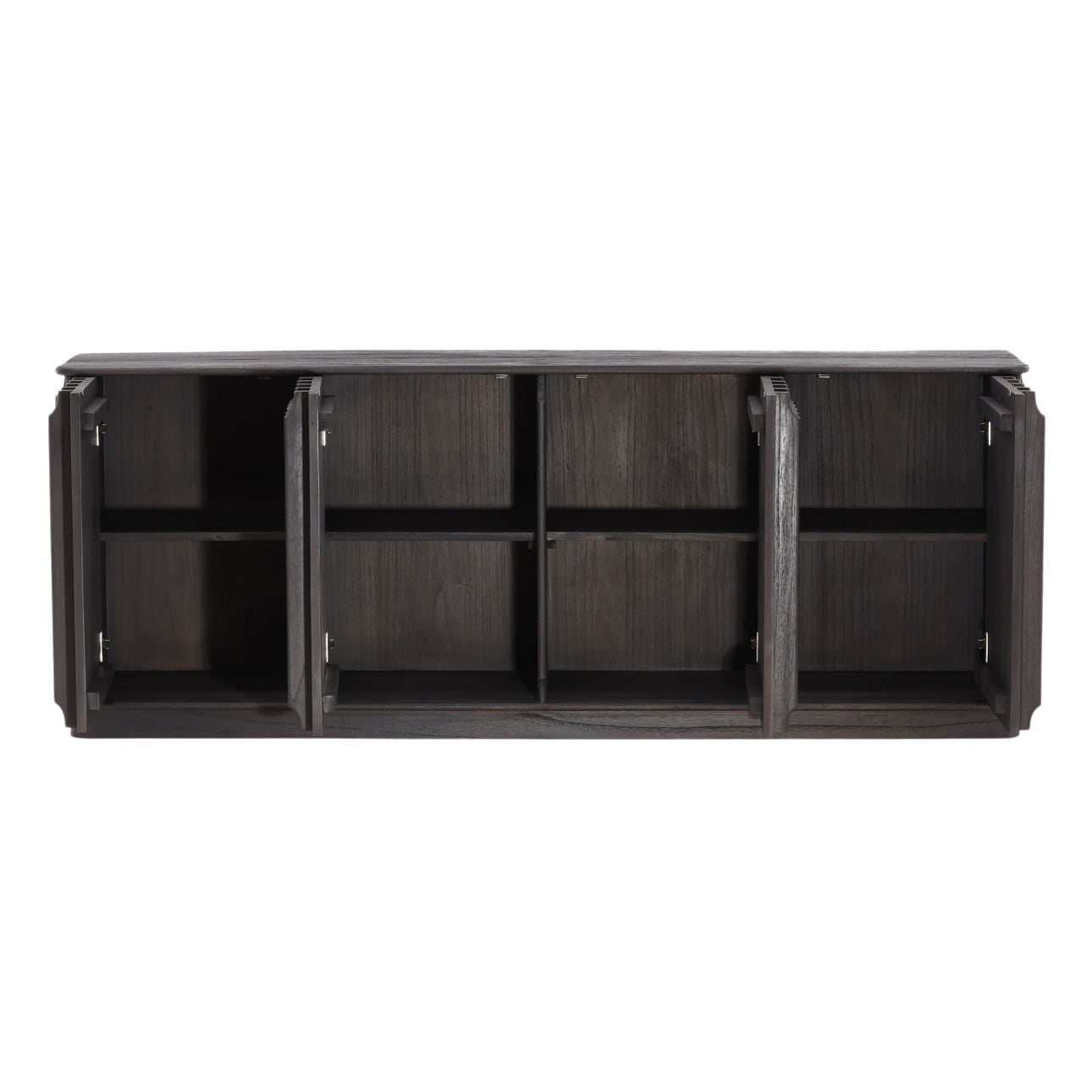 Dark Brown Mindi Wood Sideboard 79 in Wide