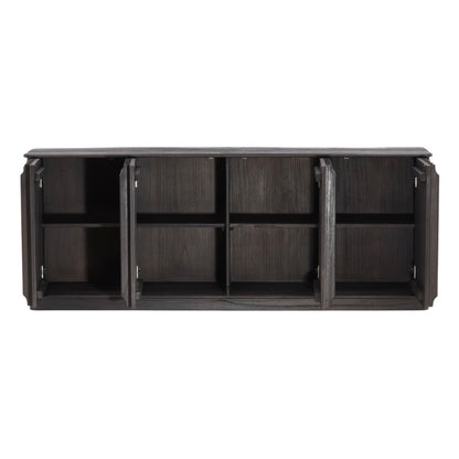 Dark Brown Mindi Wood Sideboard 79 in Wide