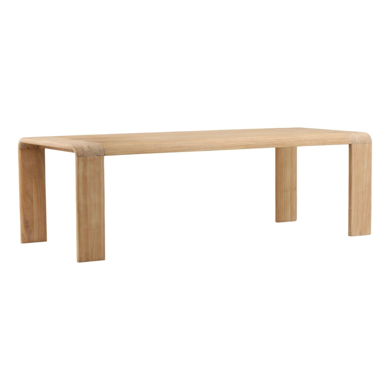 Light Natural Mindi Wood Table 94.5 in Wide