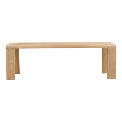 Light Natural Mindi Wood Table 94.5 in Wide