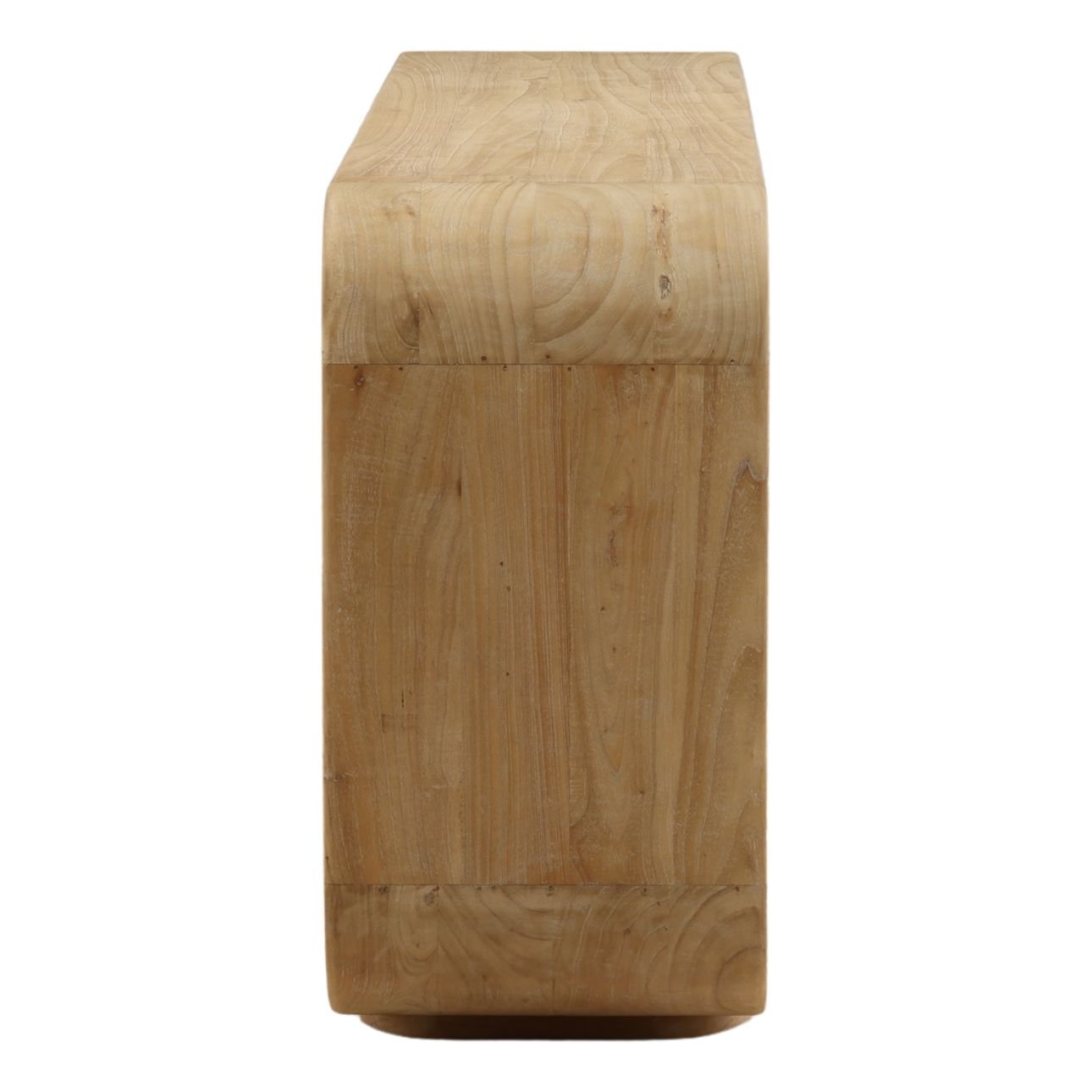 Light Natural Mindi Wood Bookcase 78.5 in Wide