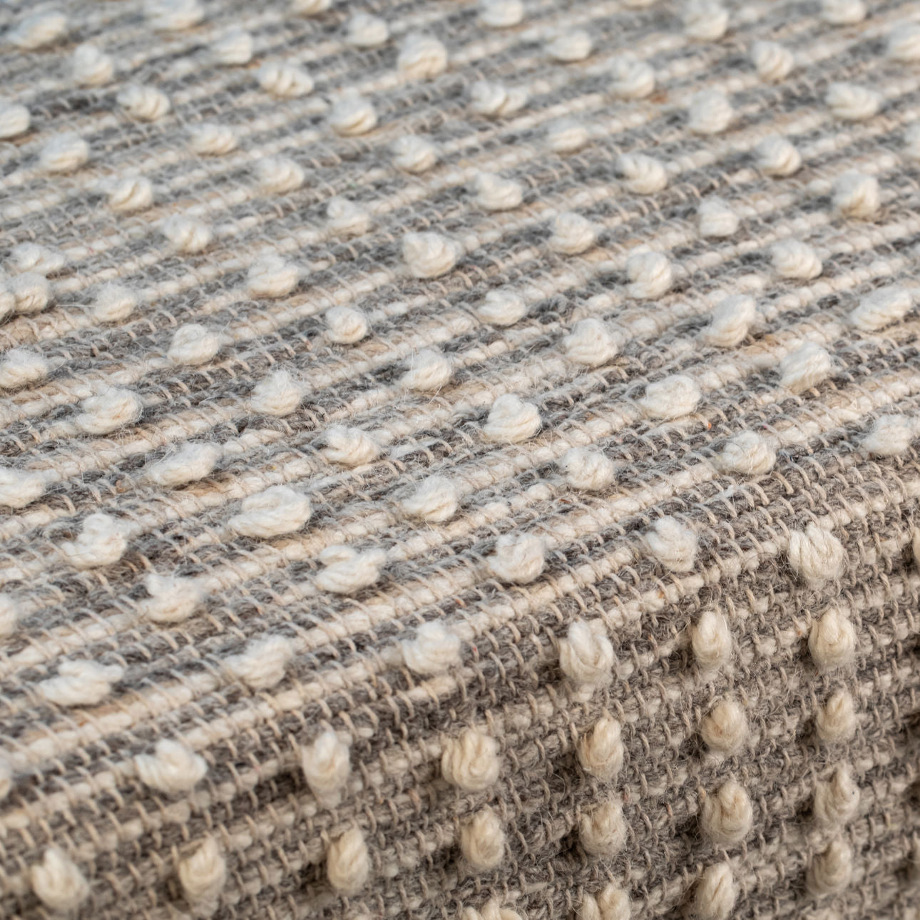Natural Finish Handwoven Wool and Eucalyptus Wood Legs Bench 48 in Wide