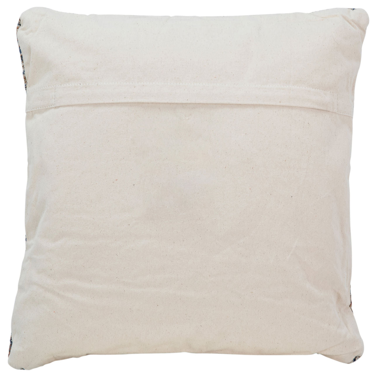 Blue and Beige Tones Cotton Pillow 20 in Wide