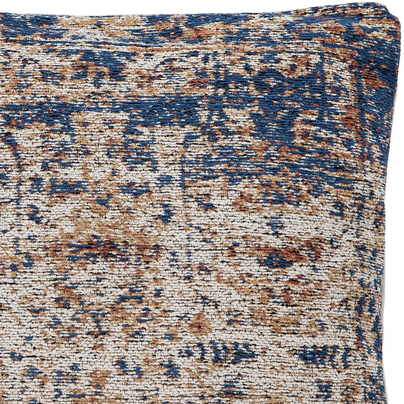 Blue and Beige Tones Cotton Pillow 20 in Wide