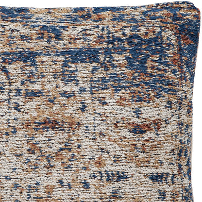 Blue and Beige Tones Cotton Pillow 20 in Wide