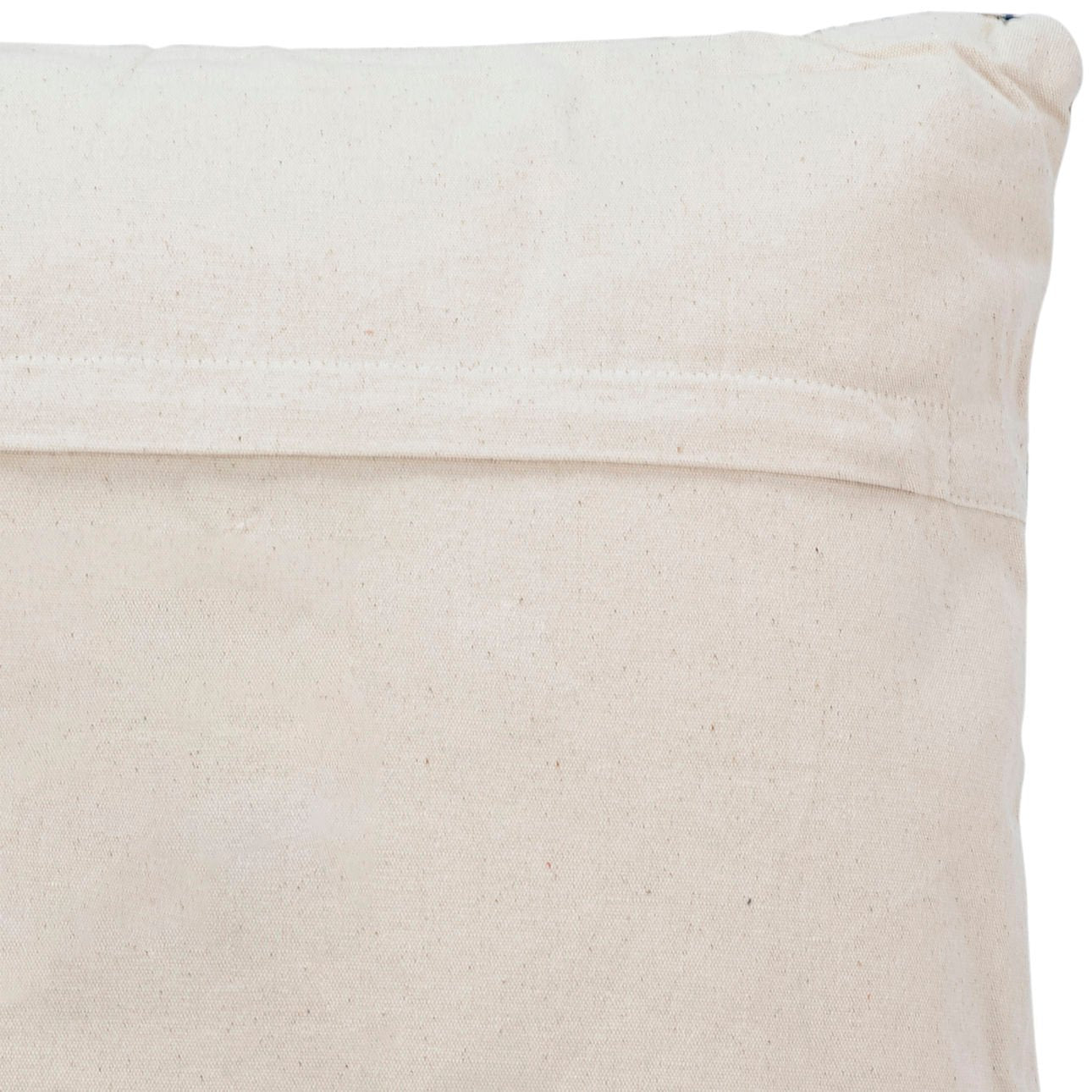 Blue and Beige Tones Cotton Pillow 20 in Wide