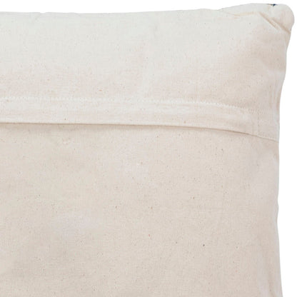 Blue and Beige Tones Cotton Pillow 20 in Wide
