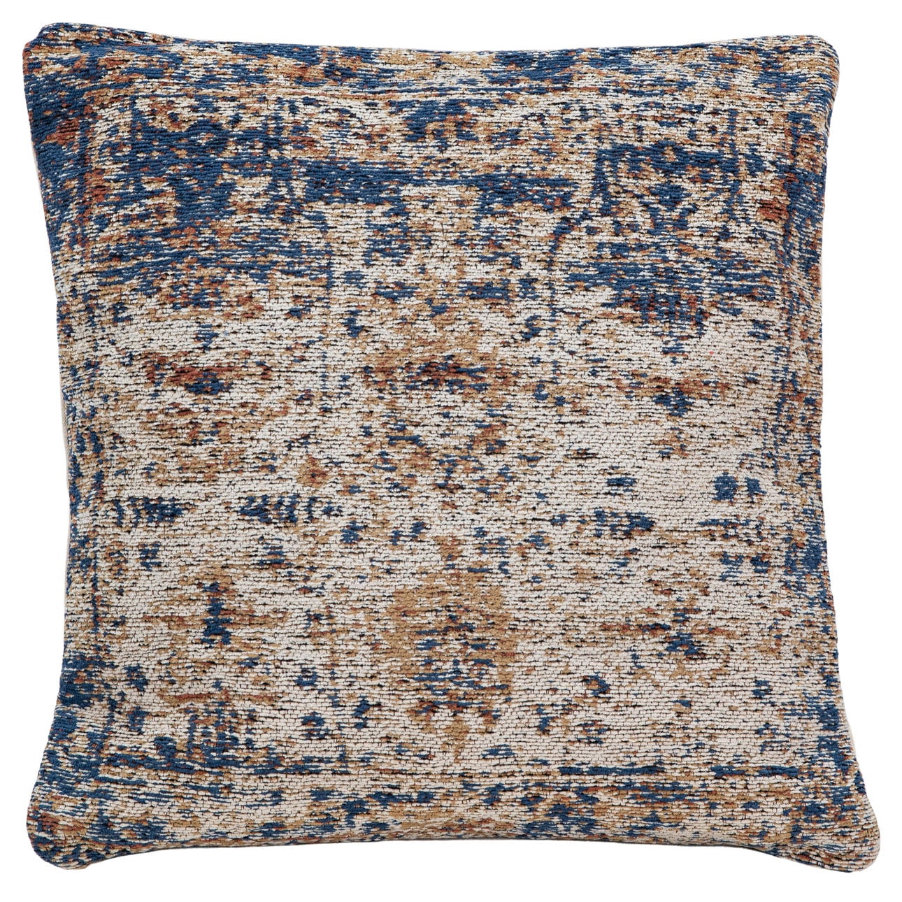 Blue and Beige Tones Cotton Pillow 20 in Wide