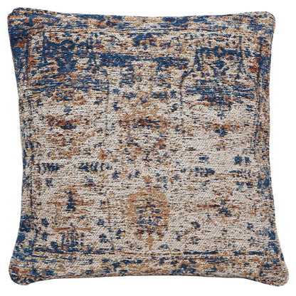 Blue and Beige Tones Cotton Pillow 20 in Wide