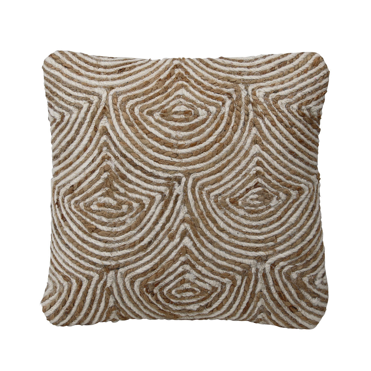 Natural Handwoven Wool and Jute Pillow 20 in Wide