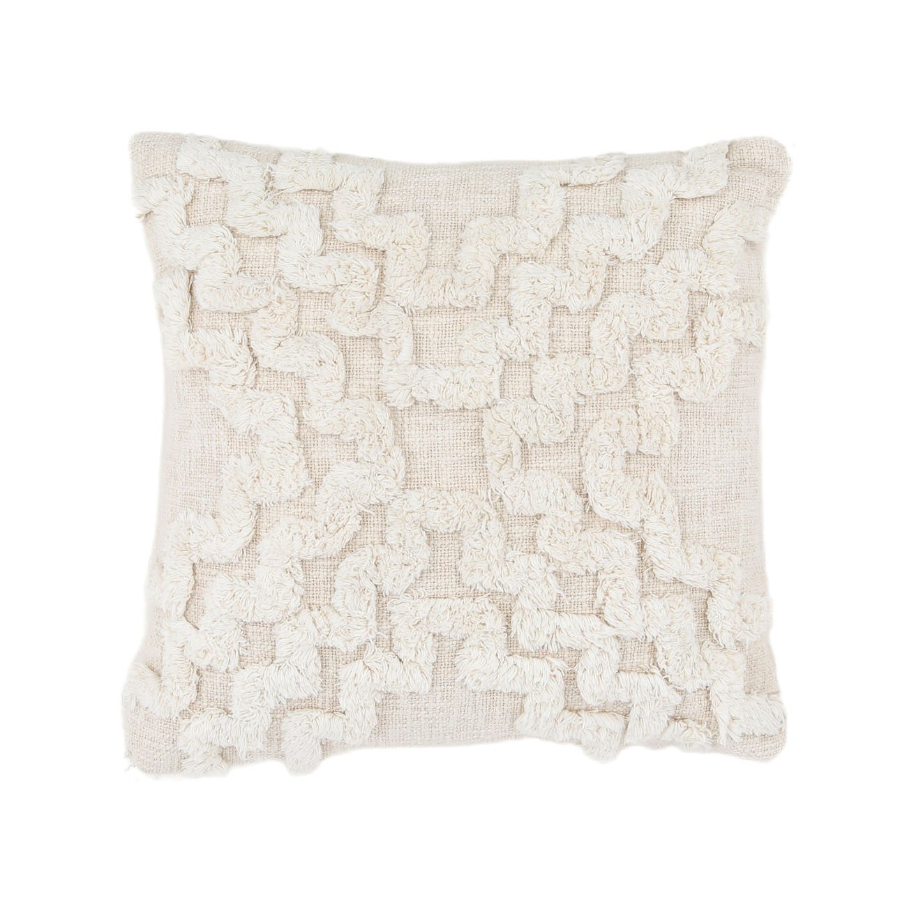 Natural Handwoven Cotton Pillow 20 in Wide