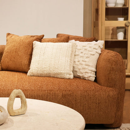 Natural Handwoven Cotton Pillow 20 in Wide