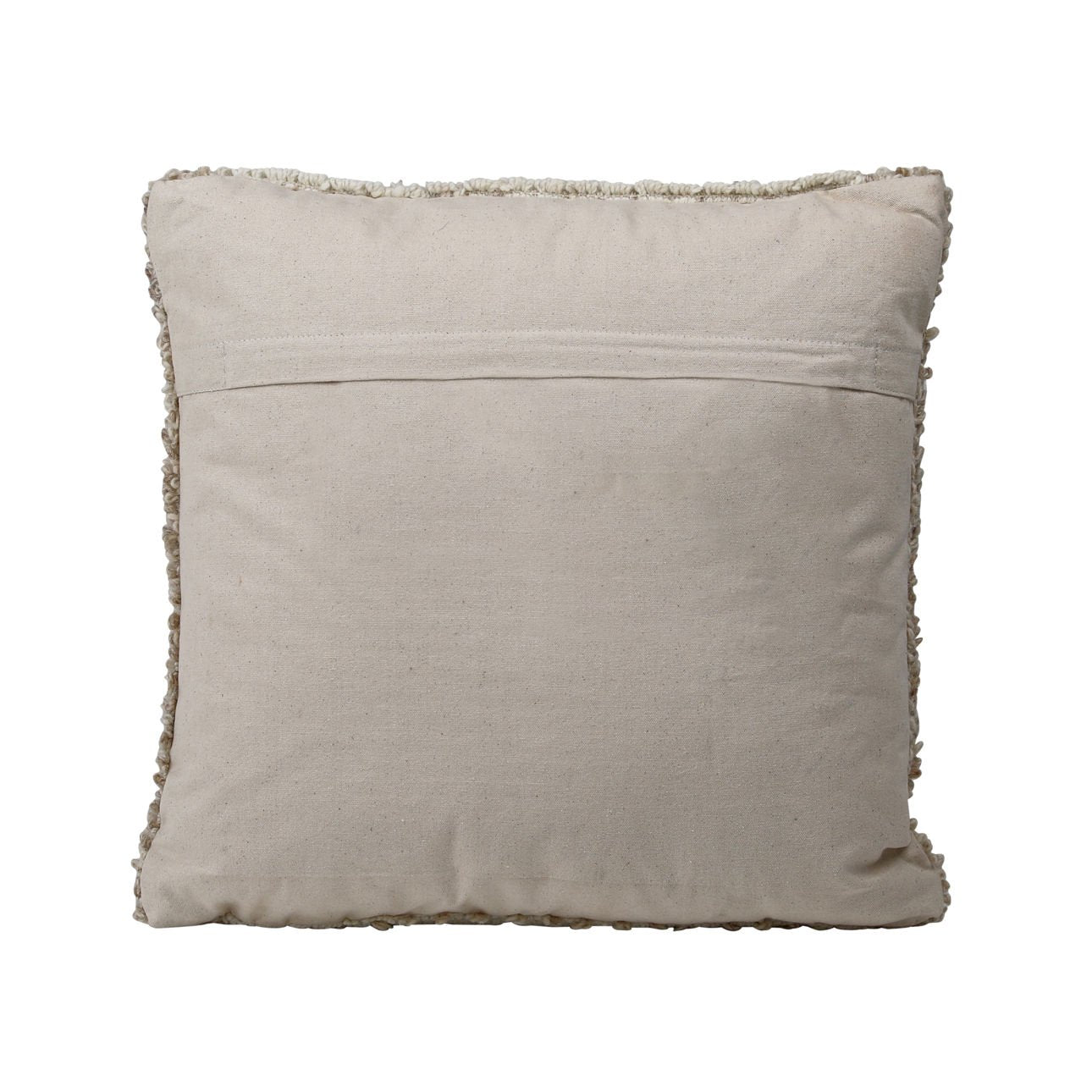 Beige and Ivory Handwoven Wool Pillow 20 in Wide