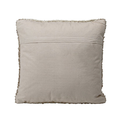 Beige and Ivory Handwoven Wool Pillow 20 in Wide