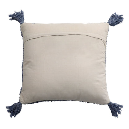 Dark Blue Handwoven PET Yarn Pillow 20 in Wide