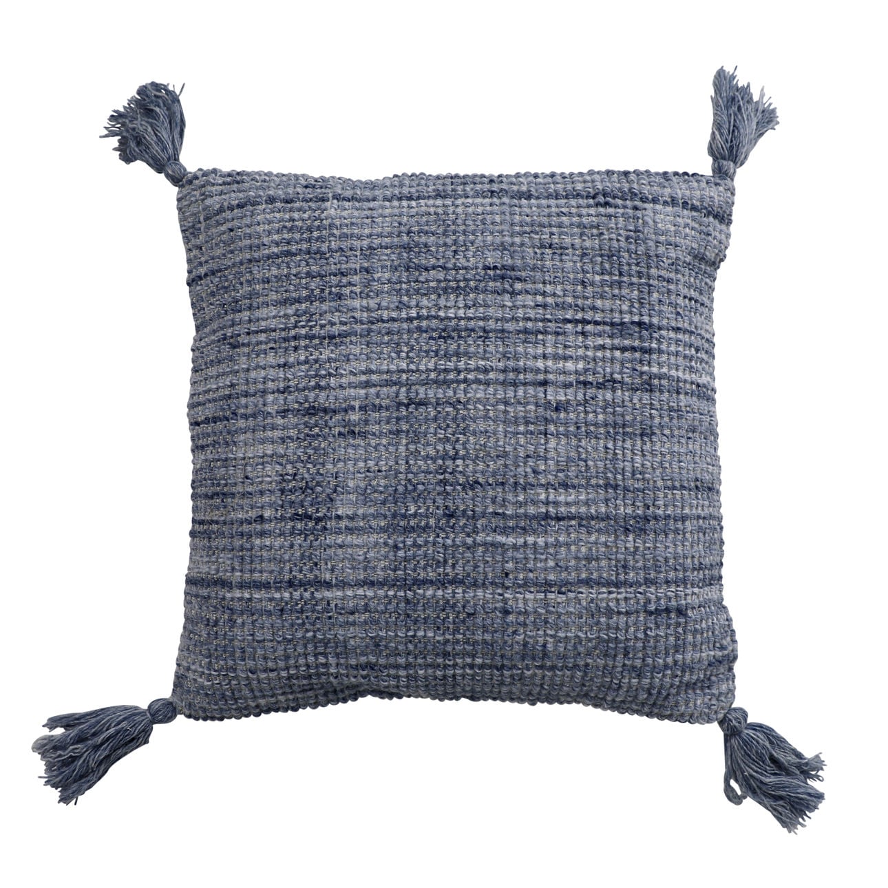 Dark Blue Handwoven PET Yarn Pillow 20 in Wide