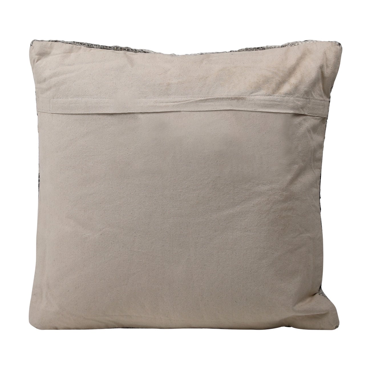 Charcoal, Grey and Ivory Handwoven Wool and Cotton Pillow 24 in Wide