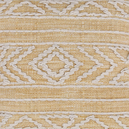 Yellow Handwoven PET Yarn Pillow 20 in Wide