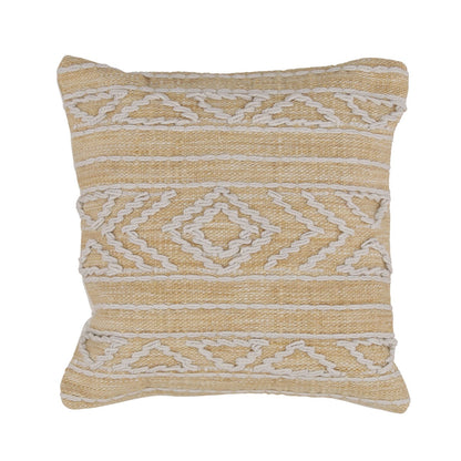 Yellow Handwoven PET Yarn Pillow 20 in Wide