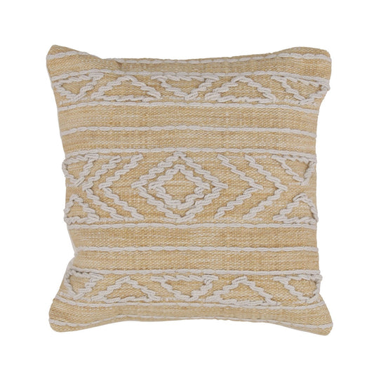 Yellow Handwoven PET Yarn Pillow 20 in Wide