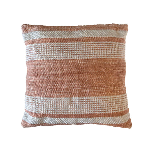 Terracotta Handwoven PET Yarn Pillow 20 in Wide