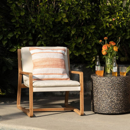 Terracotta Handwoven PET Yarn Pillow 20 in Wide