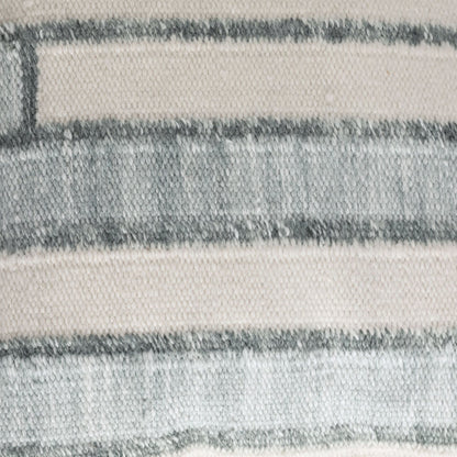 Seafoam Green and Ivory Handwoven PET Yarn Pillow 20 in Wide