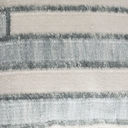 Seafoam Green and Ivory Handwoven PET Yarn Pillow 20 in Wide